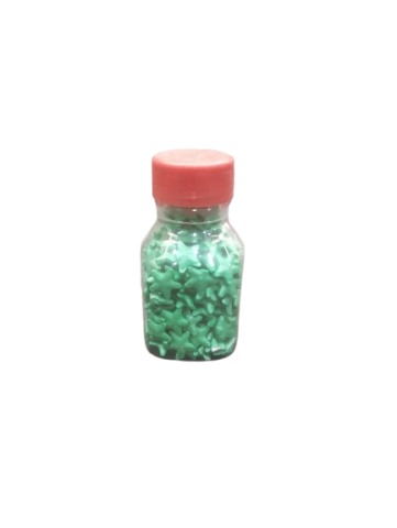 Edible Star Shaped Green Sprinkle 45g Image